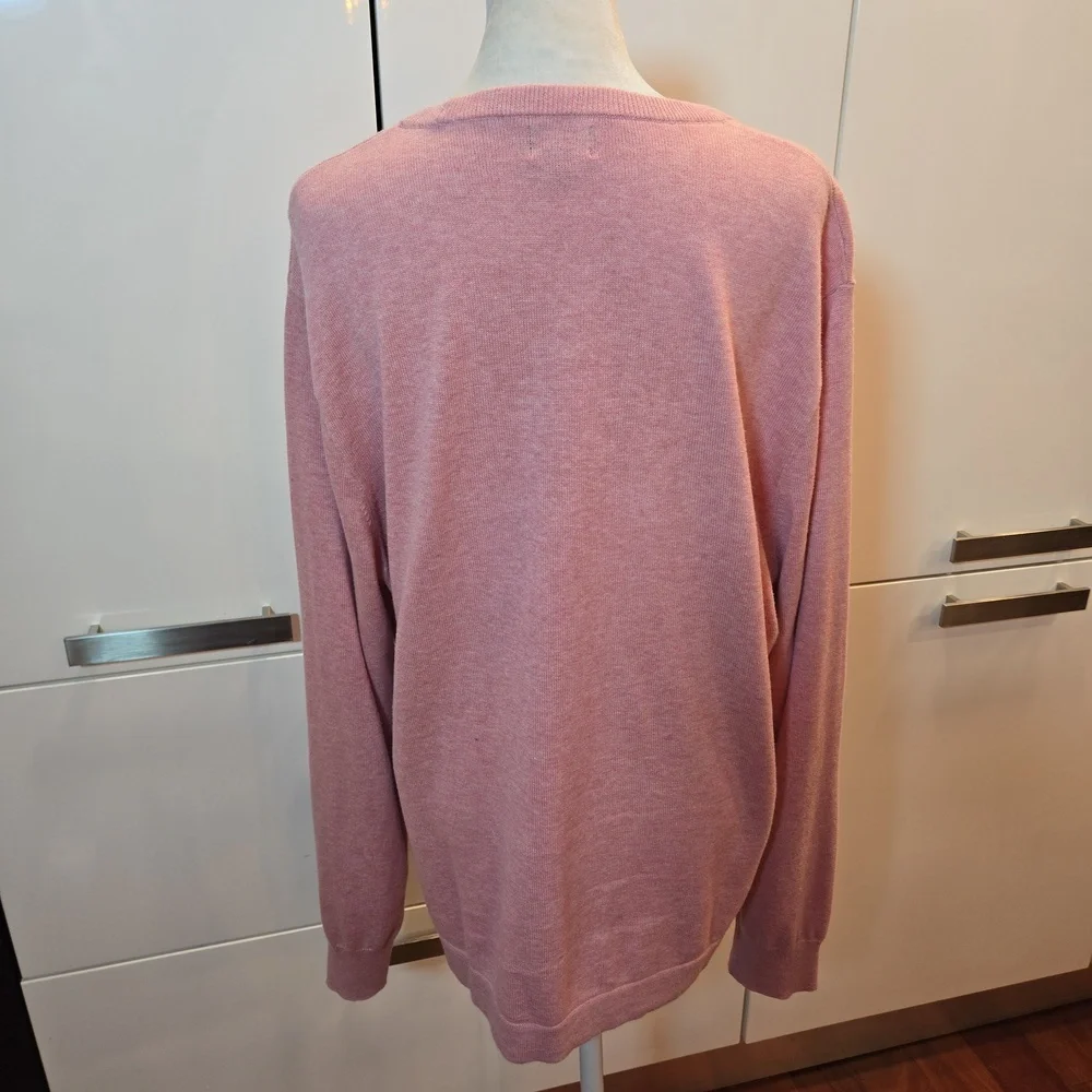 J. Crew 100% Cotton Baby Pink Crewneck Pullover Sweater Size Large - Picture 4 of 7